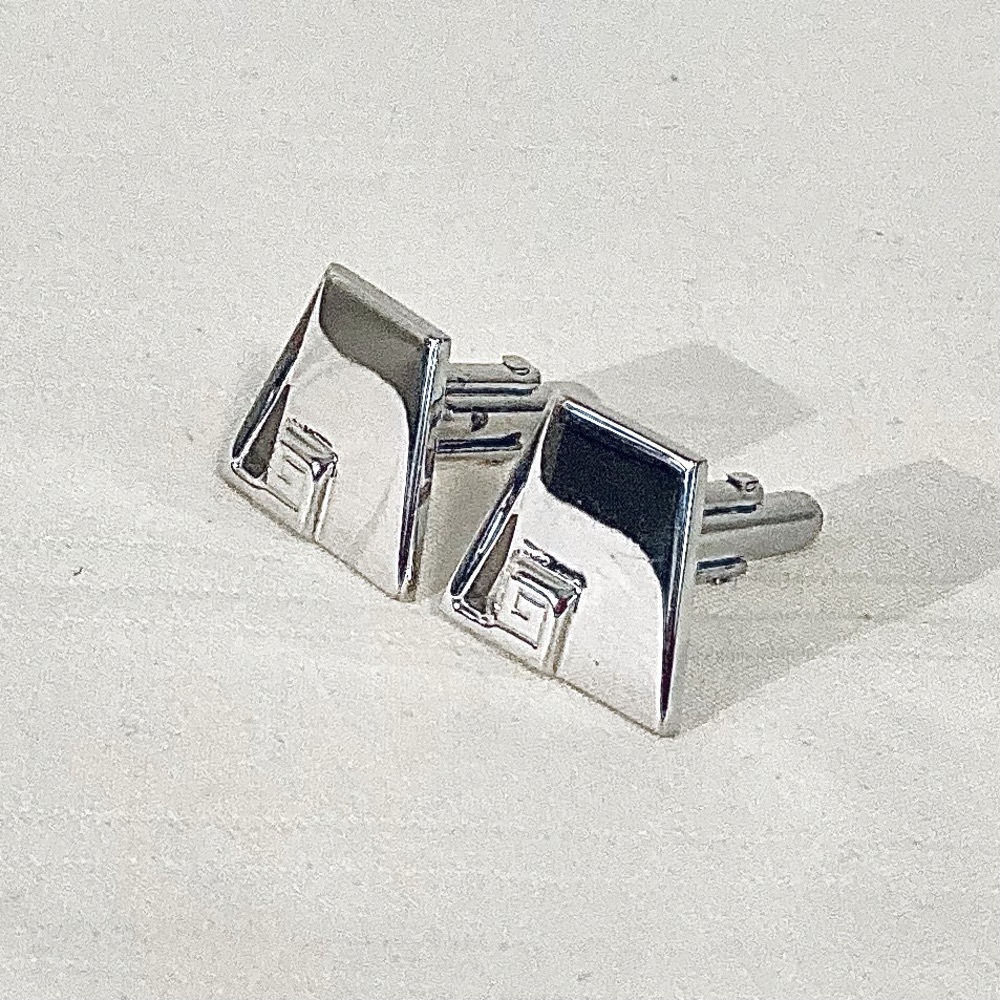 Vintage 70’s Swank Silver Tone Trapezoid Shaped Cufflinks